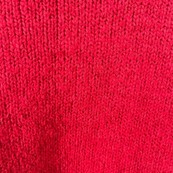 J.Jill Red Black Stripe Wool Blend Plush Pullover Crewneck Knit Sweater - Picture 4 of 6